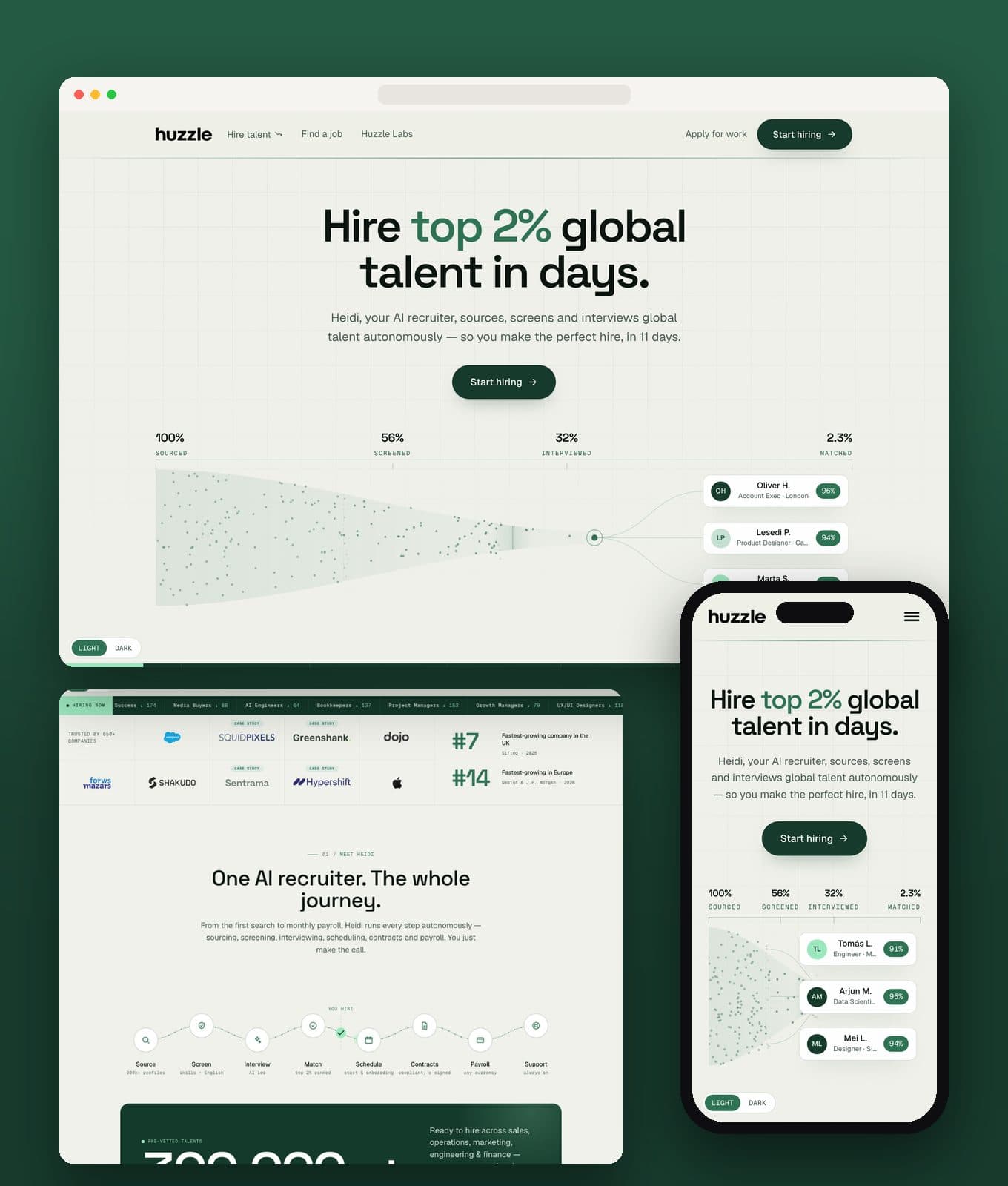 Huzzle website preview